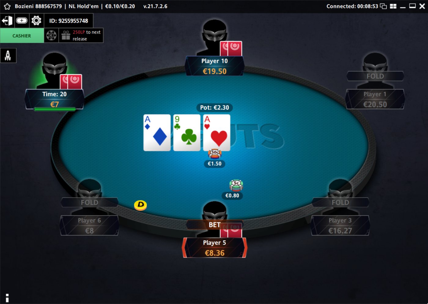 Guts Poker in the client