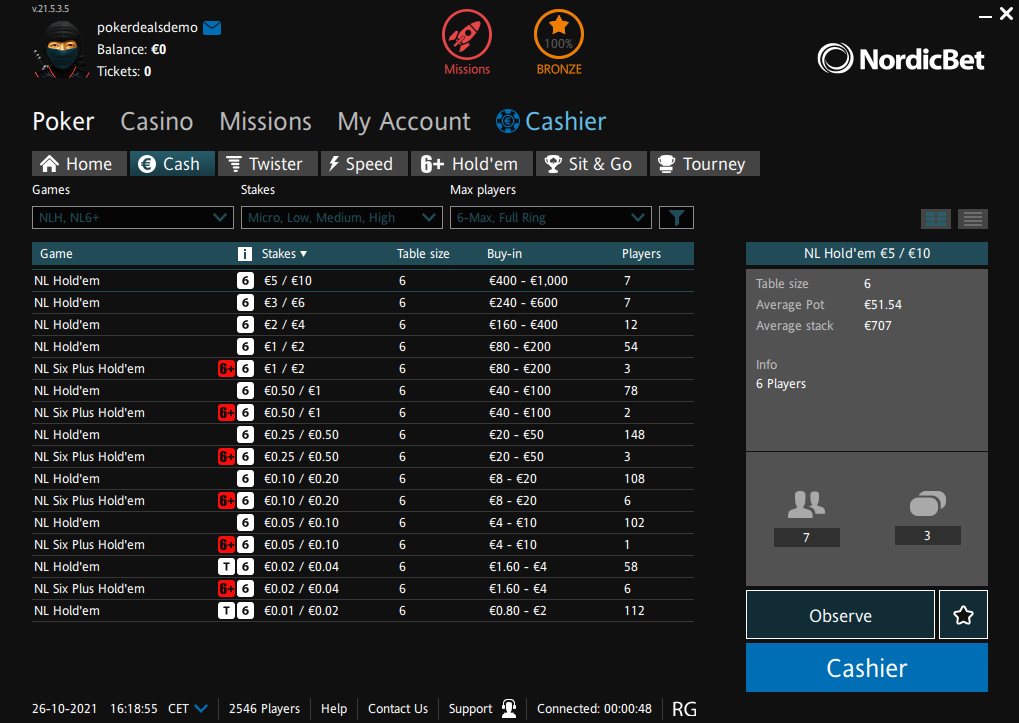 NordicBet lobby